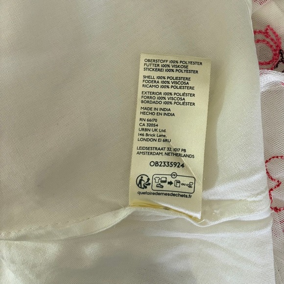 NWT!! FREE PEOPLE The Sketchbook Skirt Tulle Embroidered Mini Hearts White Large - Picture 14 of 16